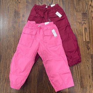 GAP Kids Parachute Pants in Pink and Burgundy